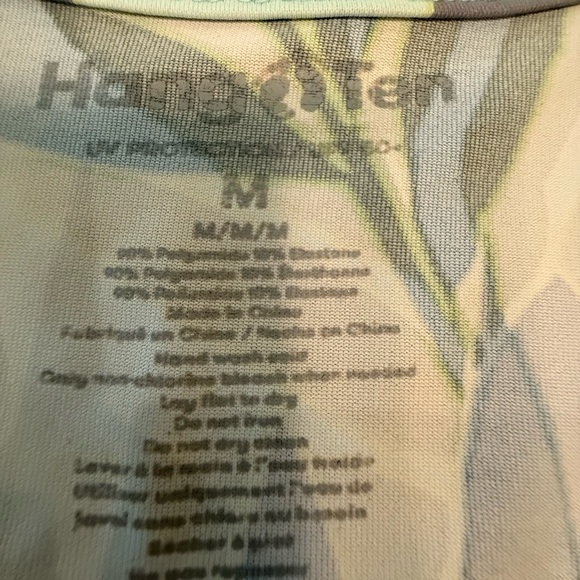 Hang Ten Leaf Print Long Sleeve SPF 50 Sun Protection Top Size Medium - Picture 4 of 8